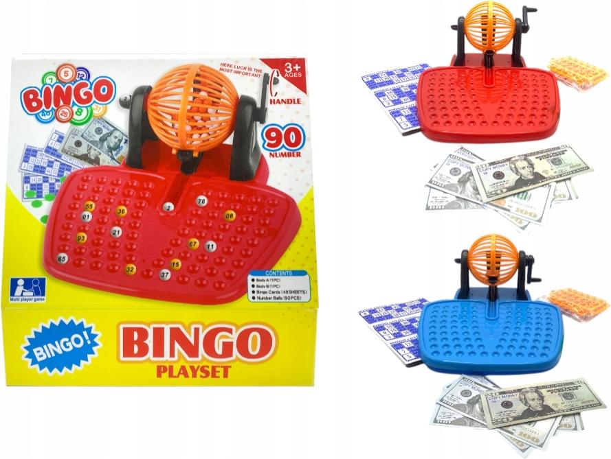 Toys4Family Familienspiel Super Bingo Spielset 90 Kugelziehmaschine 48 Karten