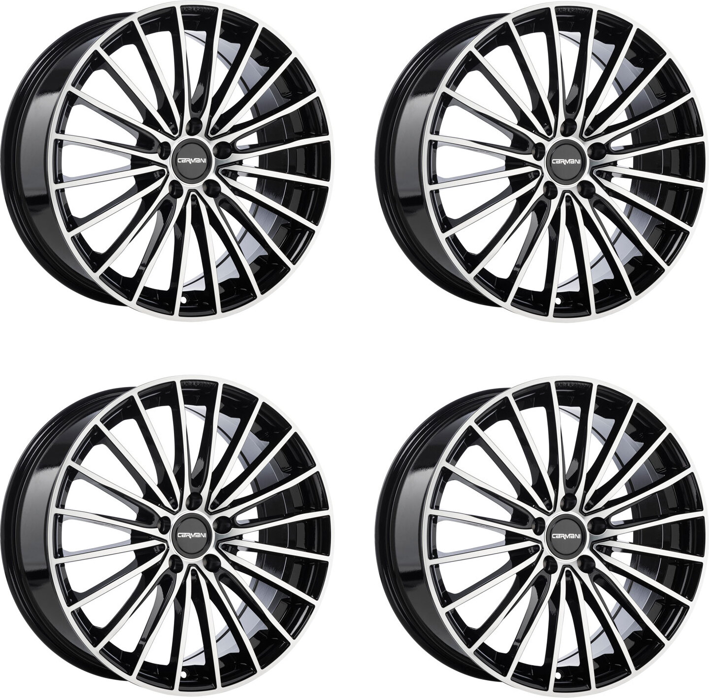 4 x Carmani Felgen 24 Karl 8 Zollx18 Zoll ET45 5x112 black polish CA240818H345BP kompatibel mit MG MG3 MG4 MG5 4-CA240818H345BP