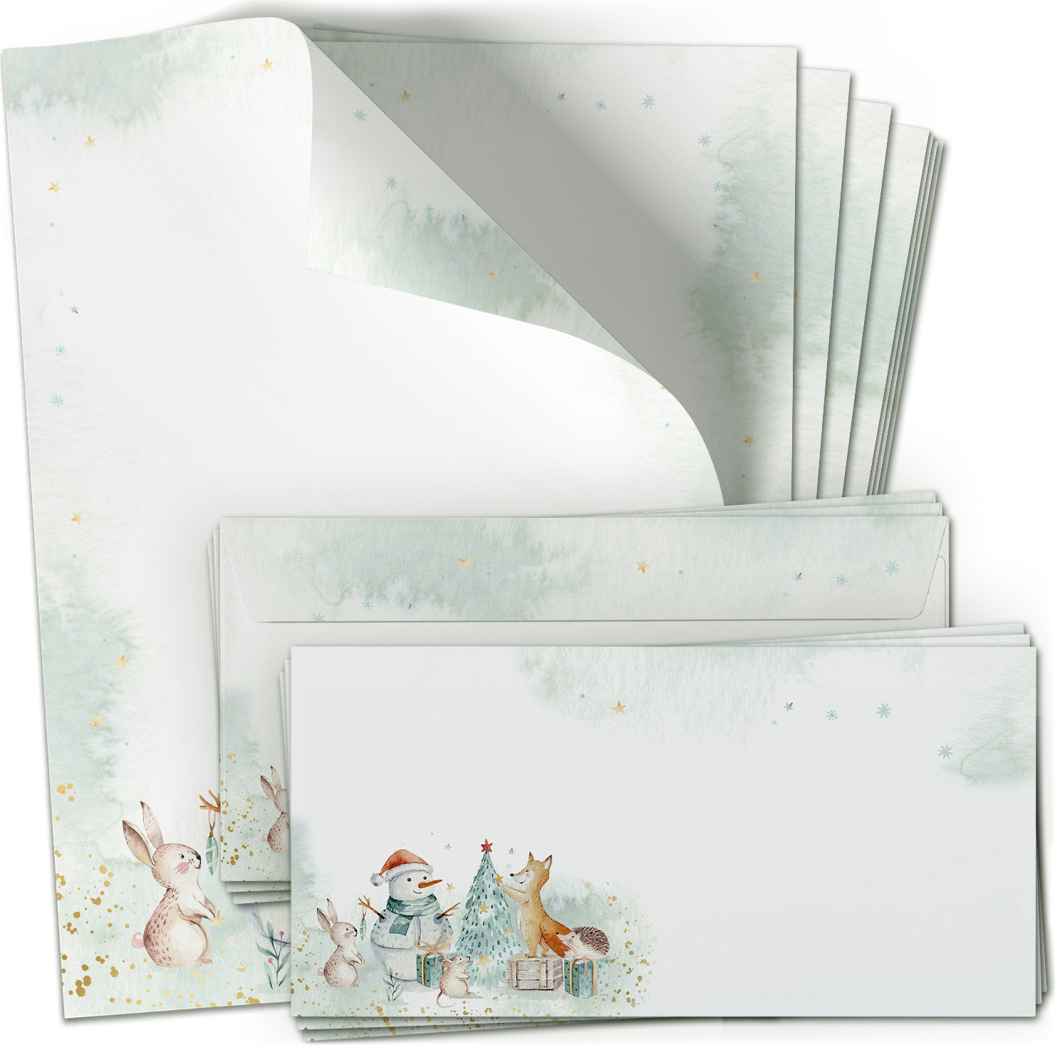 Simply Hearts Briefumschläge – 10er Set, DIN Lang (220x110 Mm), Komplett Bedruckt, Made In Germany