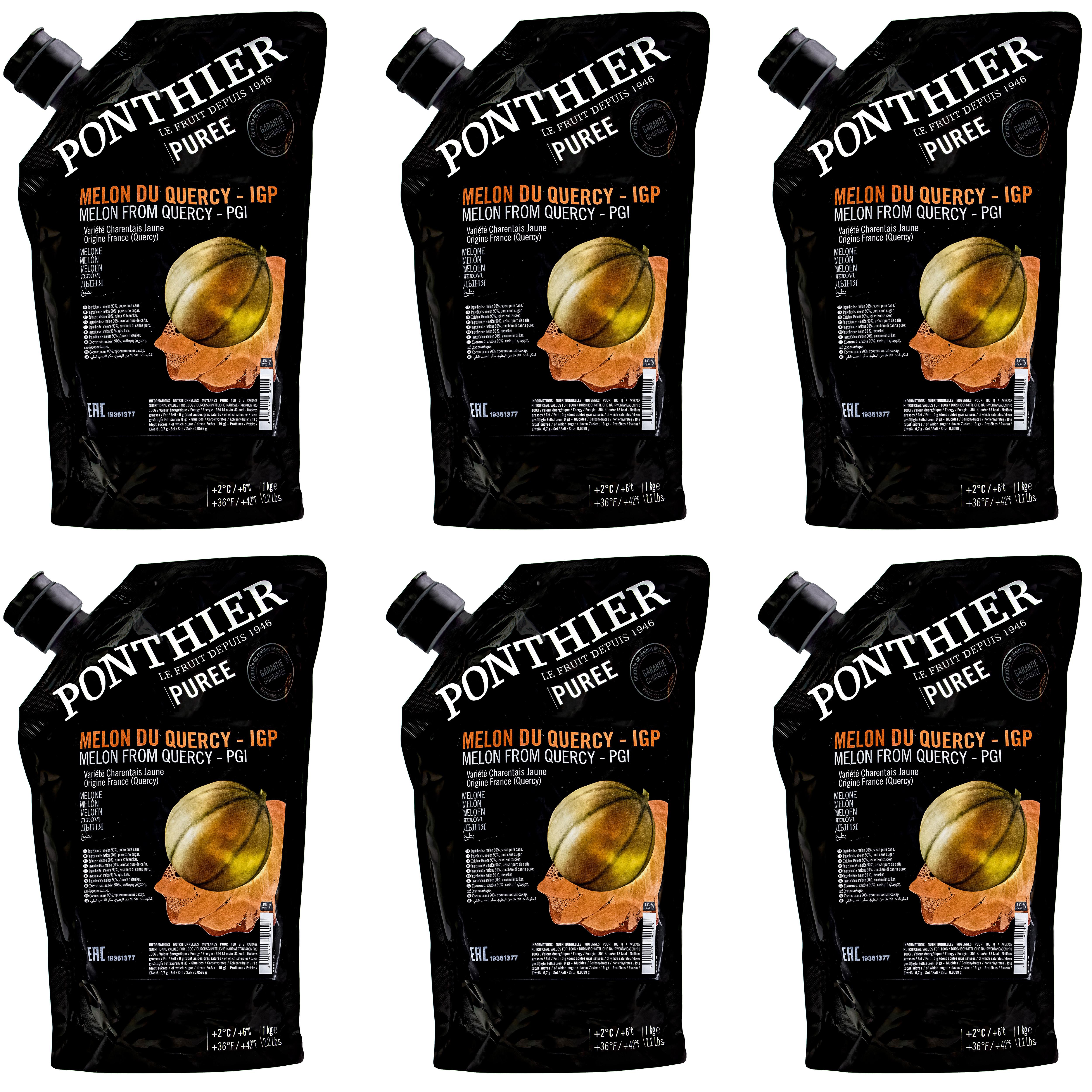 Ponthier MELONEN PÜREE Melon-du-Quercy-Frucht-Püree 6x 1KG