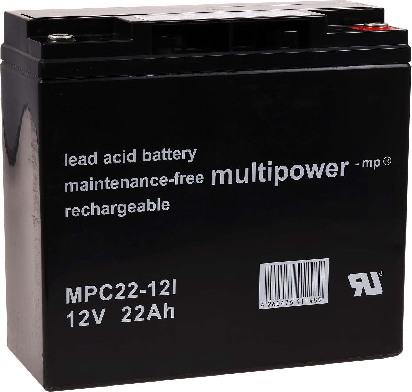 Powery Ersatzakku für Elektrofahrzeuge Kinderfahrzeuge 12V 22Ah (zyklenfest) G1.86.MUP.5.26E