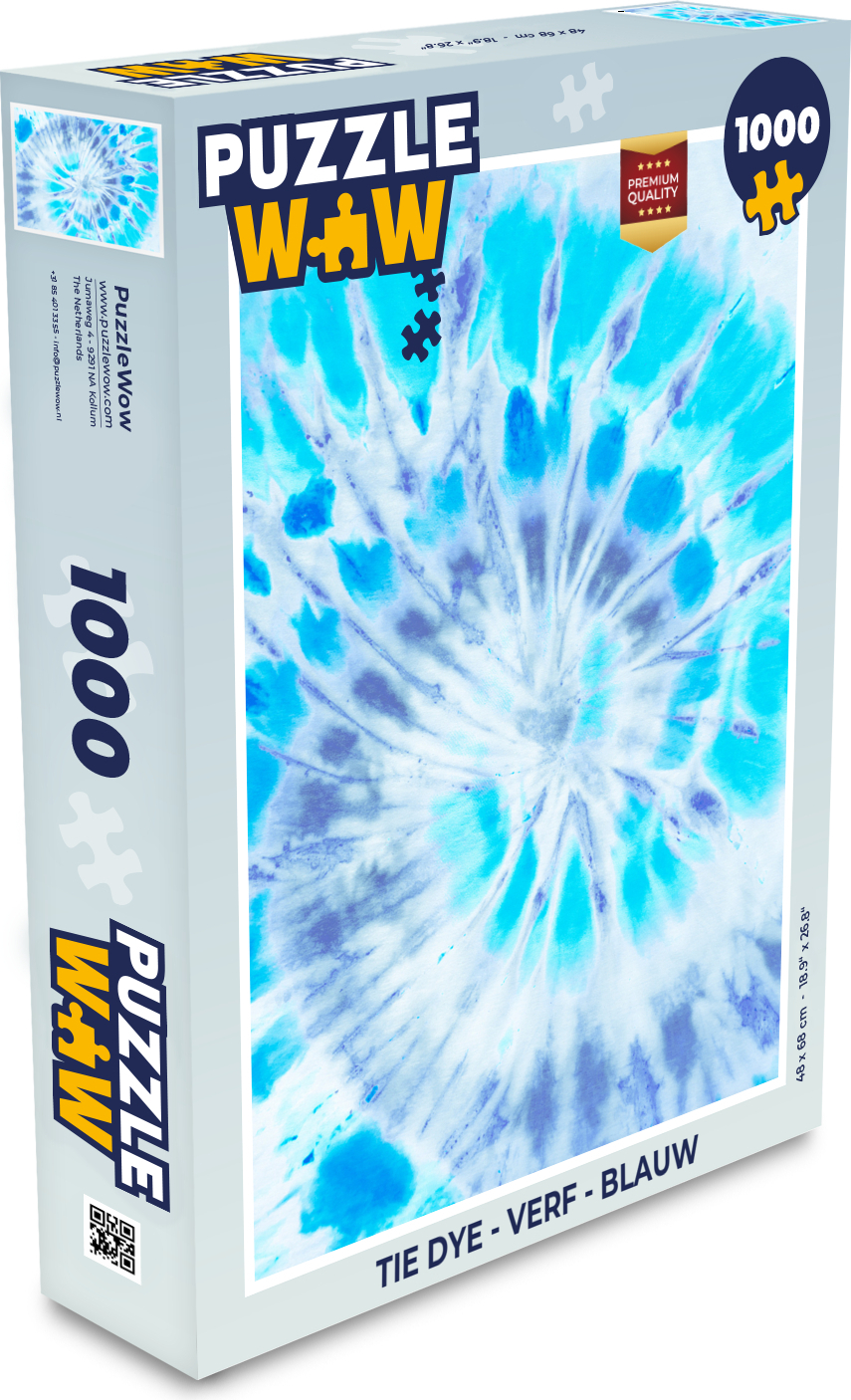 MuchoWow® Puzzle 1000 Teile Krawattenfärbung - Farbe - Blau - Spielzeug - Alt und Jung - Spiele - Puzzeln 136|339264804