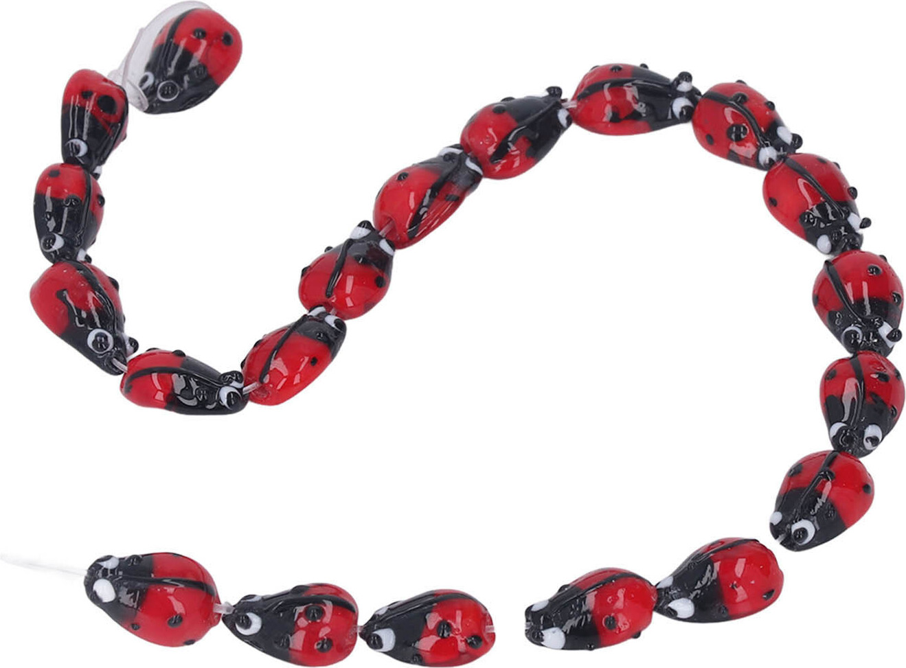 Cocosity Marienkäfer-Perlen,Rote Marienkäfer-Perlen,Schmuck-Abstandshalter-Perlen,Marienkäfer-Perlen für Schmuck,Marienkäfer-Lampwork-Perlen,Glas-Marienkäfer-Perlen