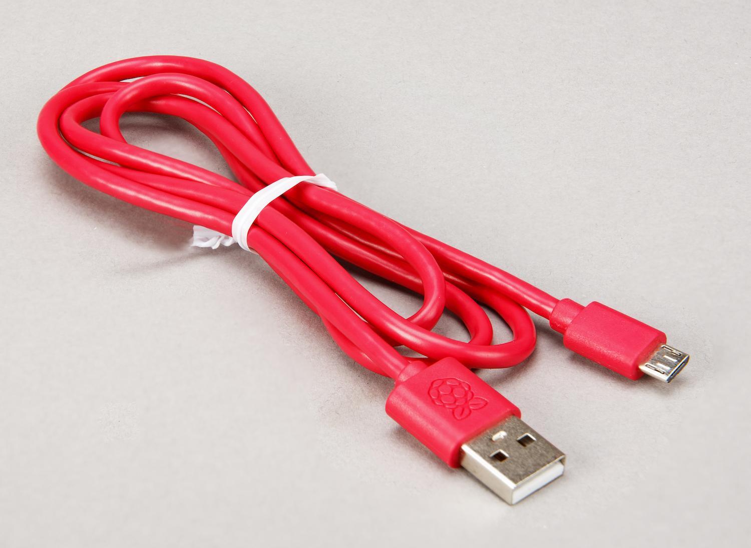offizielles Raspberry Pi Micro USB Kabel, rot, 1,0m SC0557