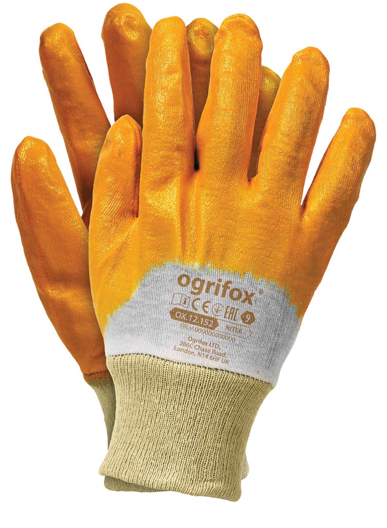 12 Paar Ogrifox Schwarz Arbeitshandschuhe Handschuhe Montagehandschuhe Gr.-7-10 