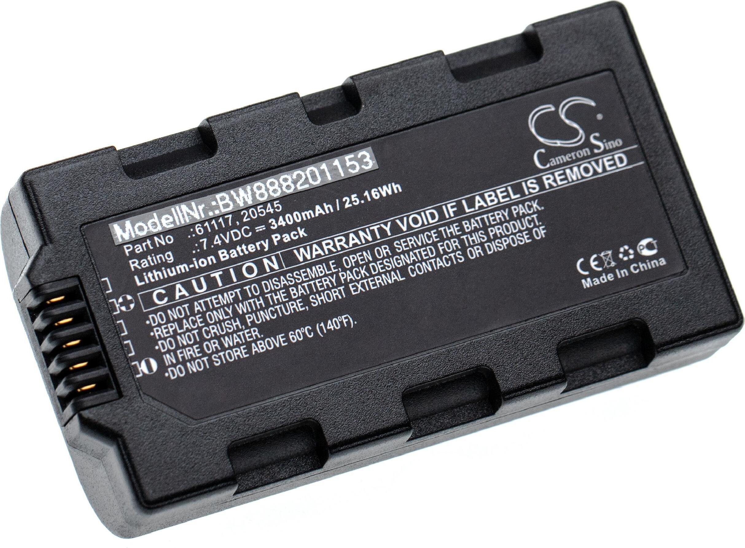 vhbw Akku Ersatz für Sokkia 20545, 61117 für Mobilcomputer PDA Scanner (3400 mAh, 7,4 V, Li-Ion) 165980538-1