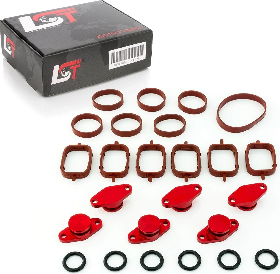 LST Drallklappen Set 6x 22mm rot O-Ring Dichtung für Opel für BMW für Land Rover ELP-0038