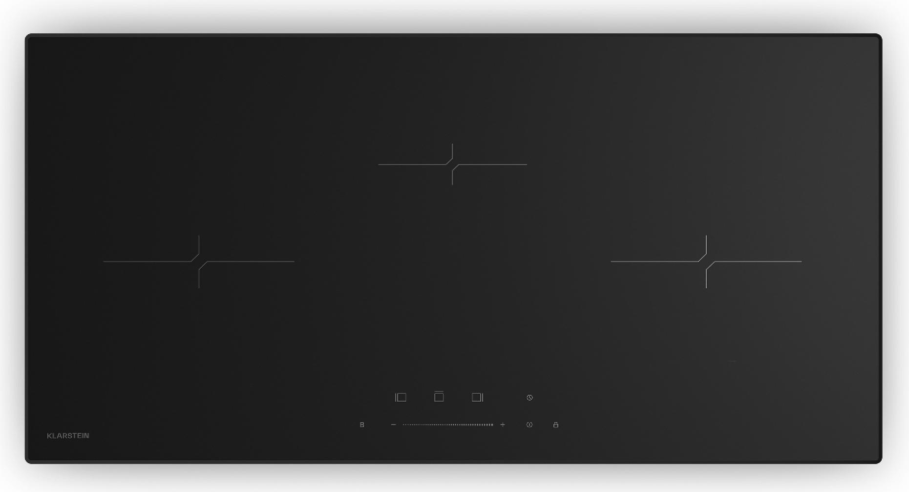 Klarstein Velaire indukčná varná doska - 80 cm, 3-zónová, 5500 W boost, dotykový posuvník, časovač, detská poistka, ukazovateľ zvyškového tepla, sklo, minimalistický dizajn, indukčná varná doska