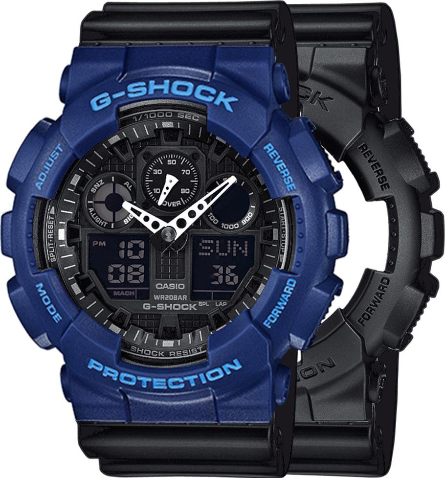 Casio G-Shock SET GA-100-1A1ER hodinky + BEZEL 10527398 + BAND 10347688 20BAR