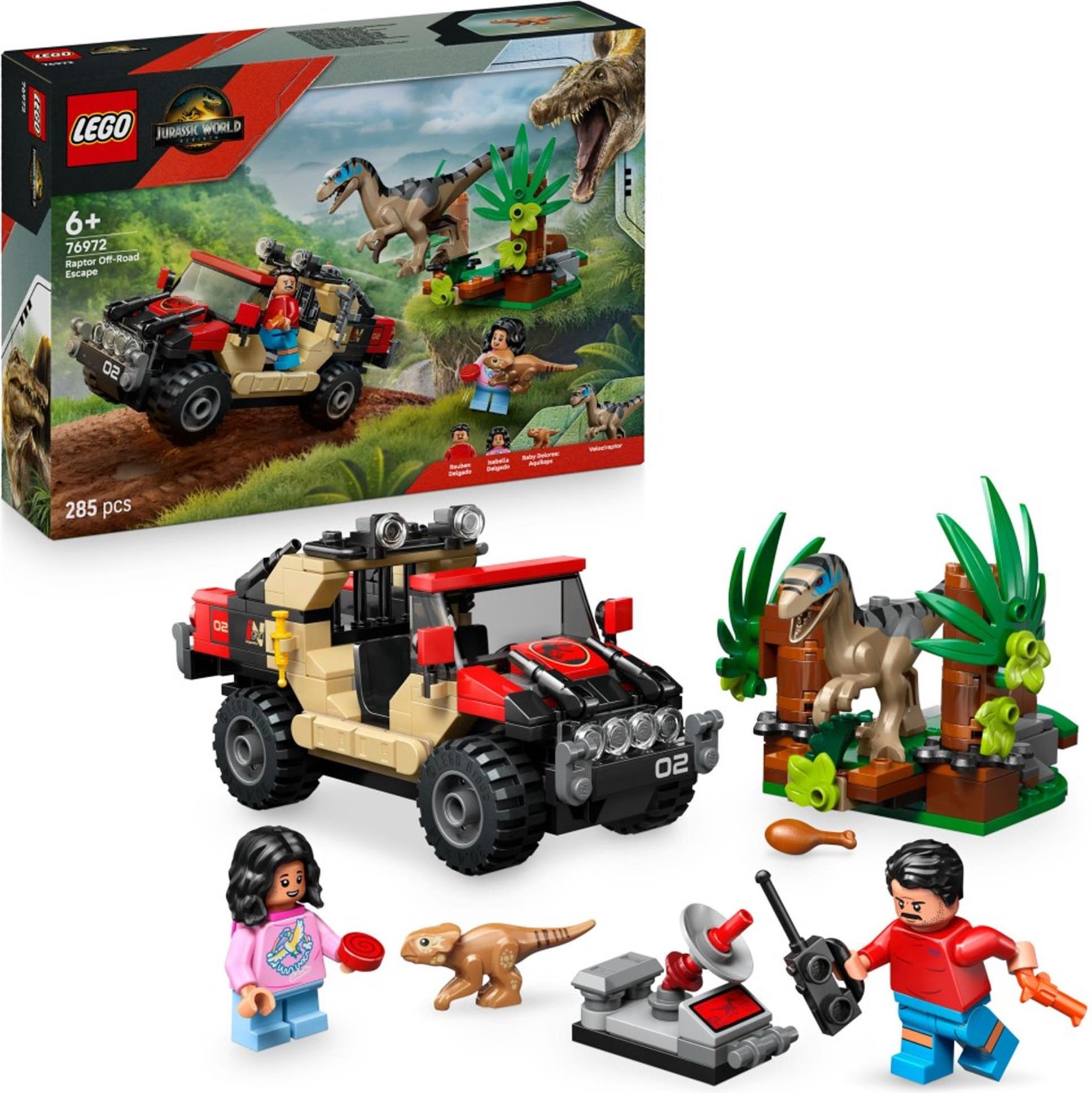 LEGO® Jurassic World 76972 Útek dravca v terénnom vozidle