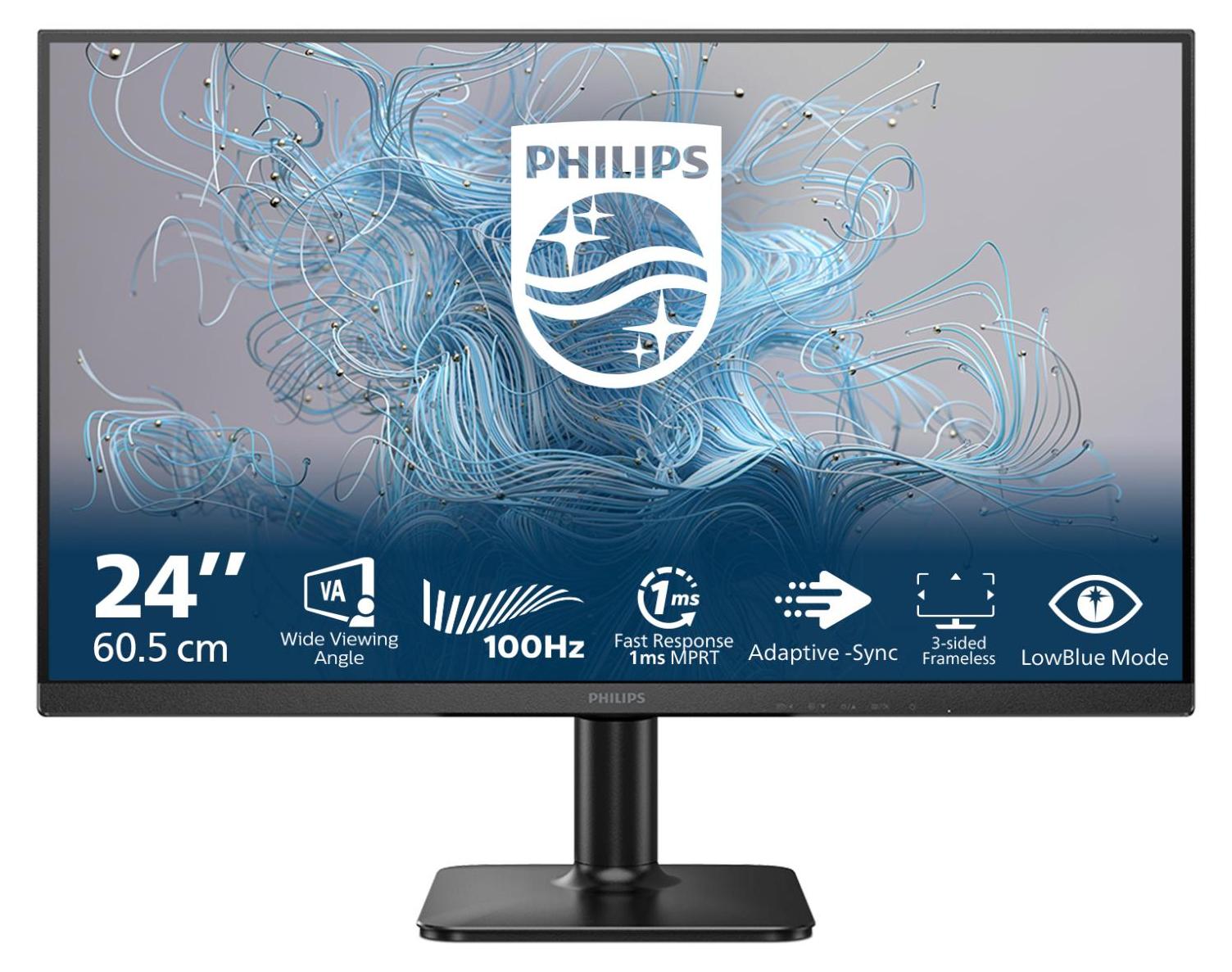 Philips 1000 series 24E2N1100LB/00, 60,5 cm (23.8"), 1920 x 1080 px, Full HD, LCD, 4 ms, Čierna