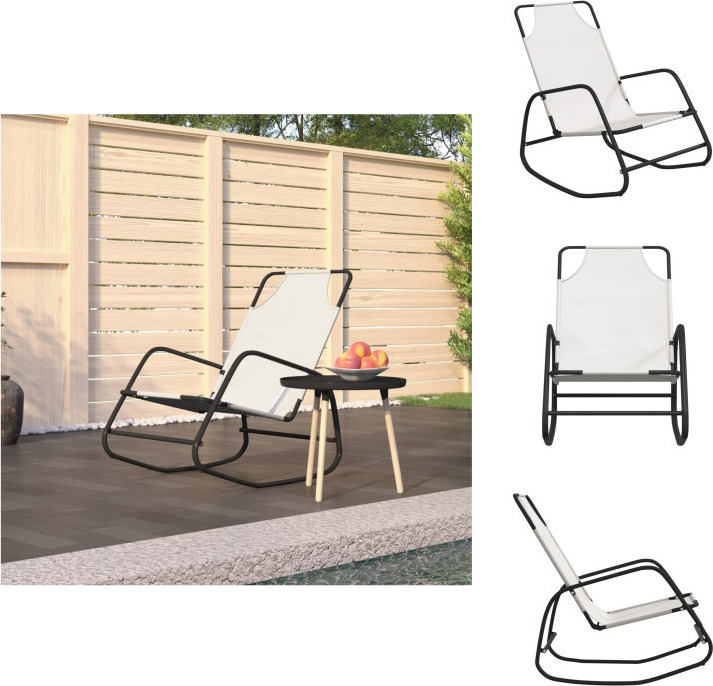 vidaXL Hojdacie lehátko krémová oceľ a textilén - Lehátka