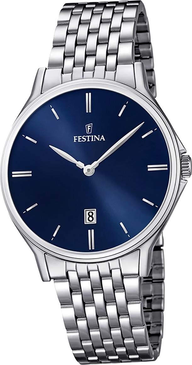 Festina pánske hodinky z nehrdzavejúcej ocele F16744/3 náramkové hodinky Silver Classic D2UF16744/3