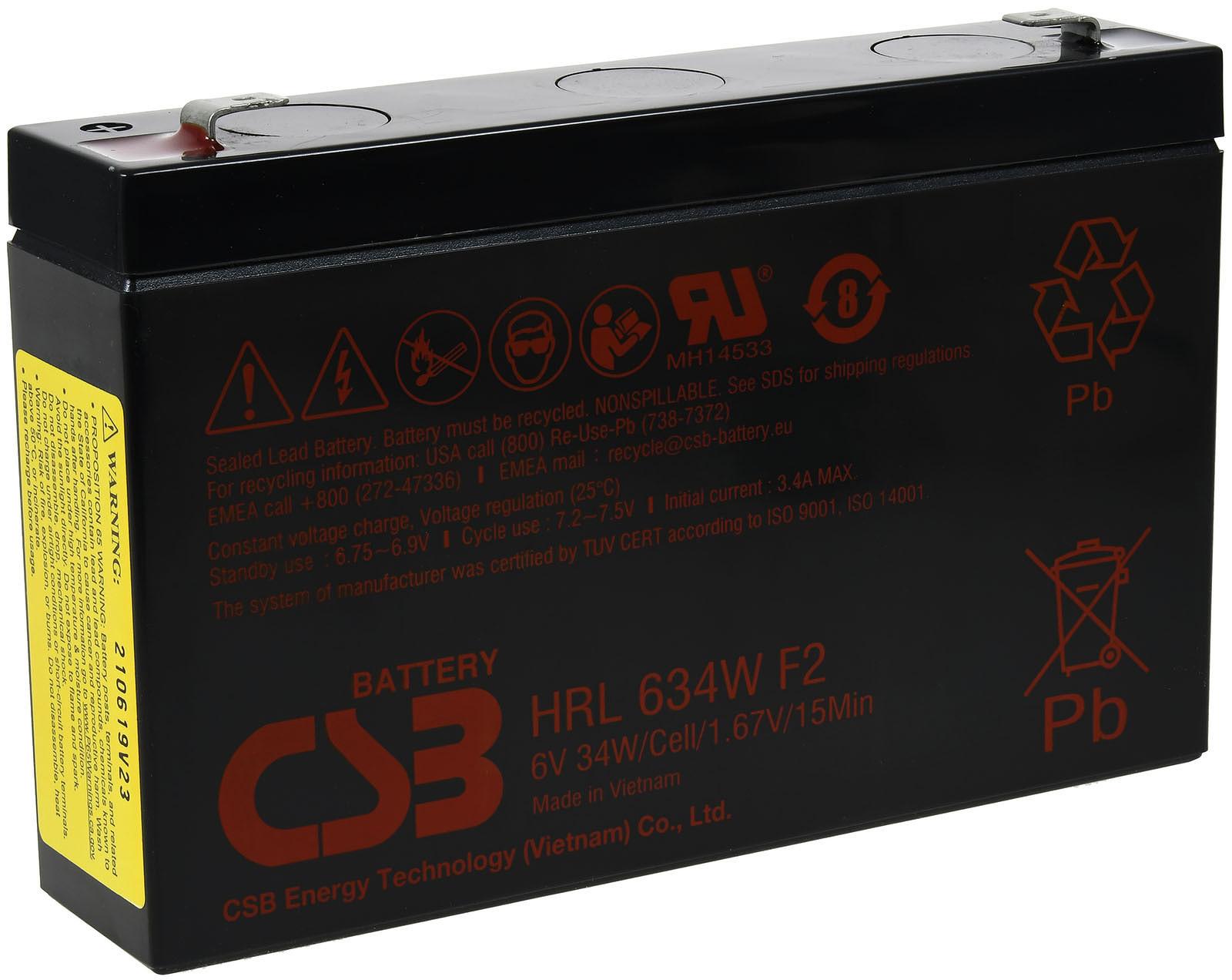 CSB Hochstrom Bleiakku HRL 634W 6V 8,2Ah G1.86.CSB.4.1E