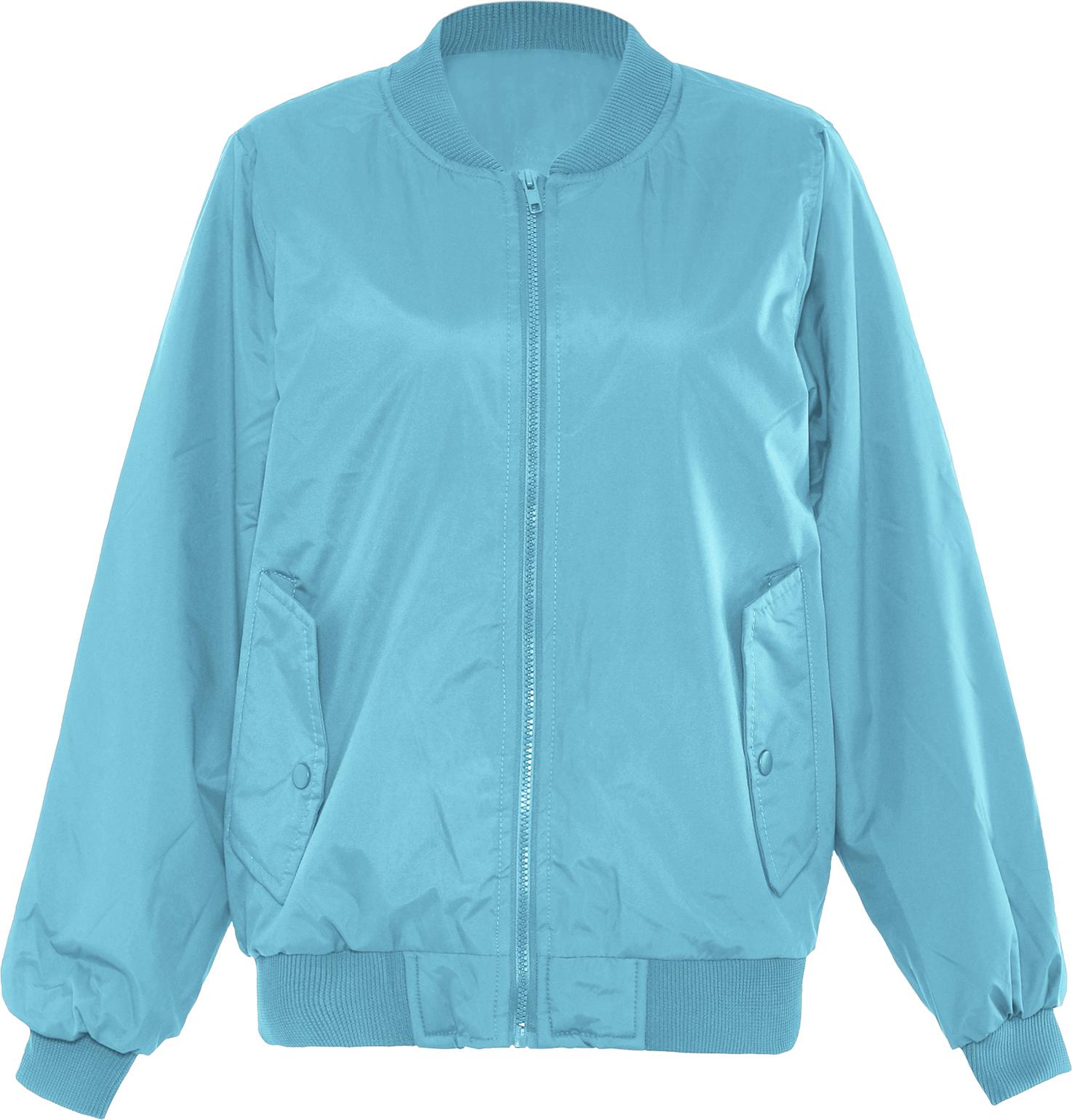 ALBEE Damen Jacke türkis Größe M mit schrägen Pattentaschen und Rippbündchen