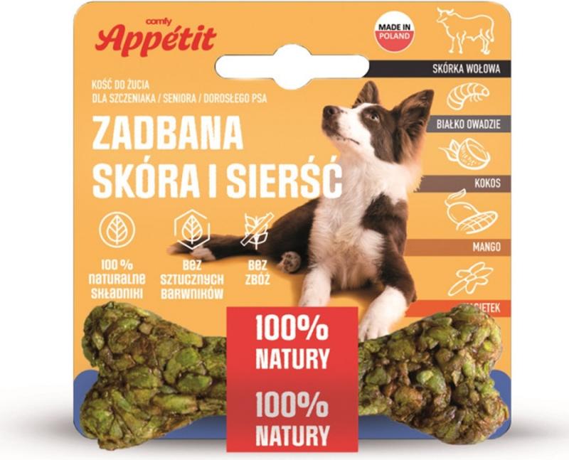 AquaEl Comfy Appetit - Knochen für Hunde, Haut und Fell, 10 cm, 35 g