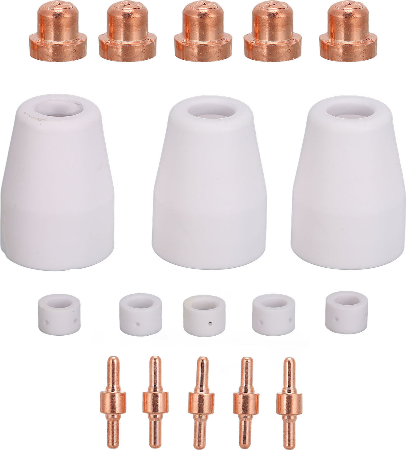 Cocosity 18pcs Plasmaschneider Verbrauchsmaterial Leichte tragbare Plasmaschneidmaschine Verbrauchsmaterial für CUT?40 für CUT?50 für LGK?40