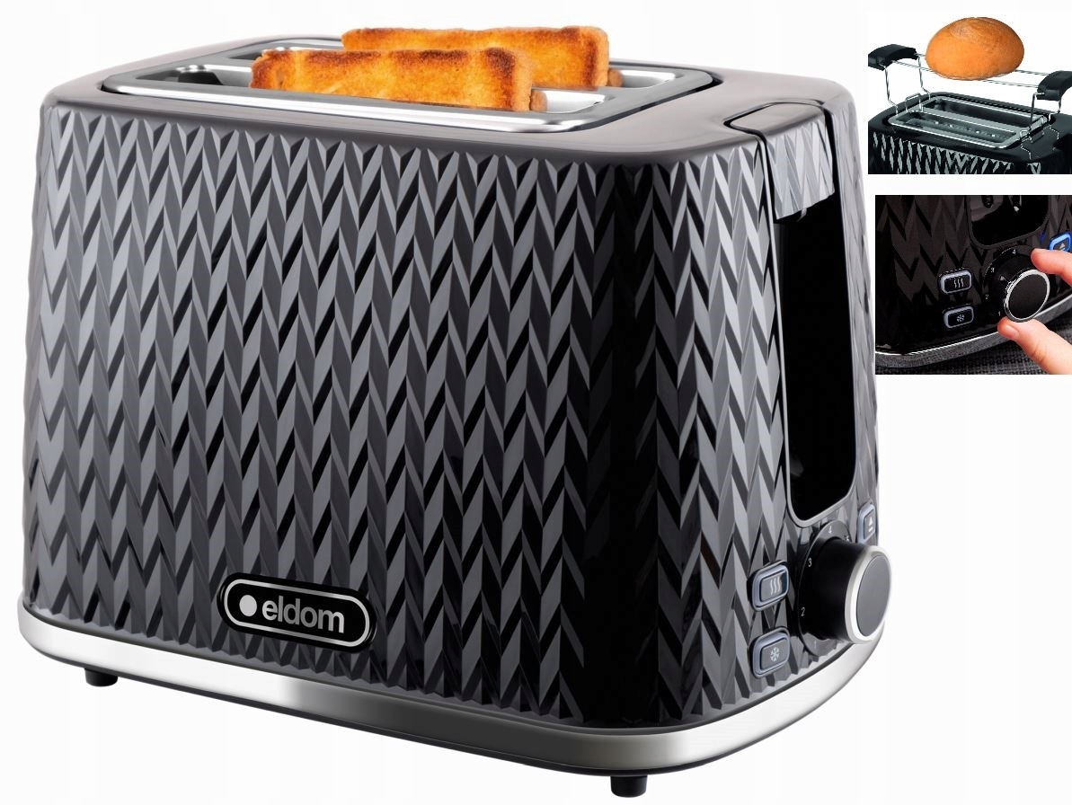 Toaster ELDOM TO265 Brötchen Verlängerung Einstellbare Toasting 7 Grad Leistung 930W BELLA-J-0956