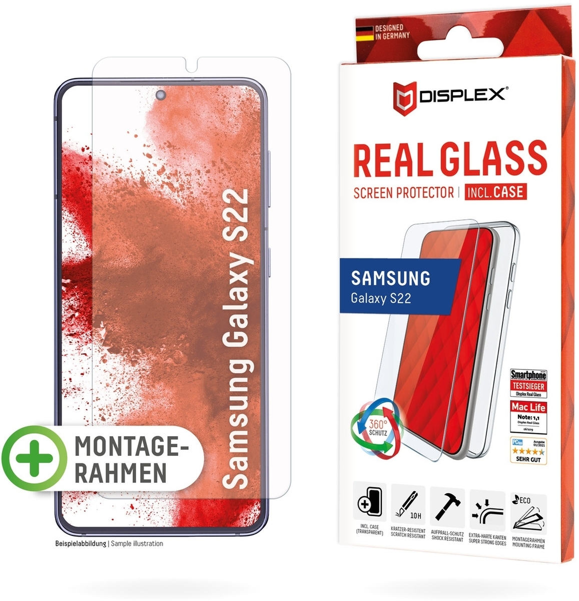 DISPLEX Sada pravé sklo + puzdro Samsung Galaxy S22