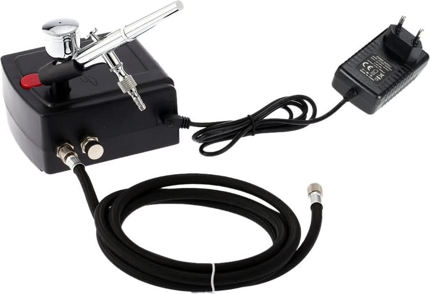 Markenlos Airbrush - Airbrush Kit - Professionelle Airbrush - Airbrush Luftkompressor Kit - Hochdruckpistole - für Kunst Malen Craft Kuchen Spritzen - Schwarz