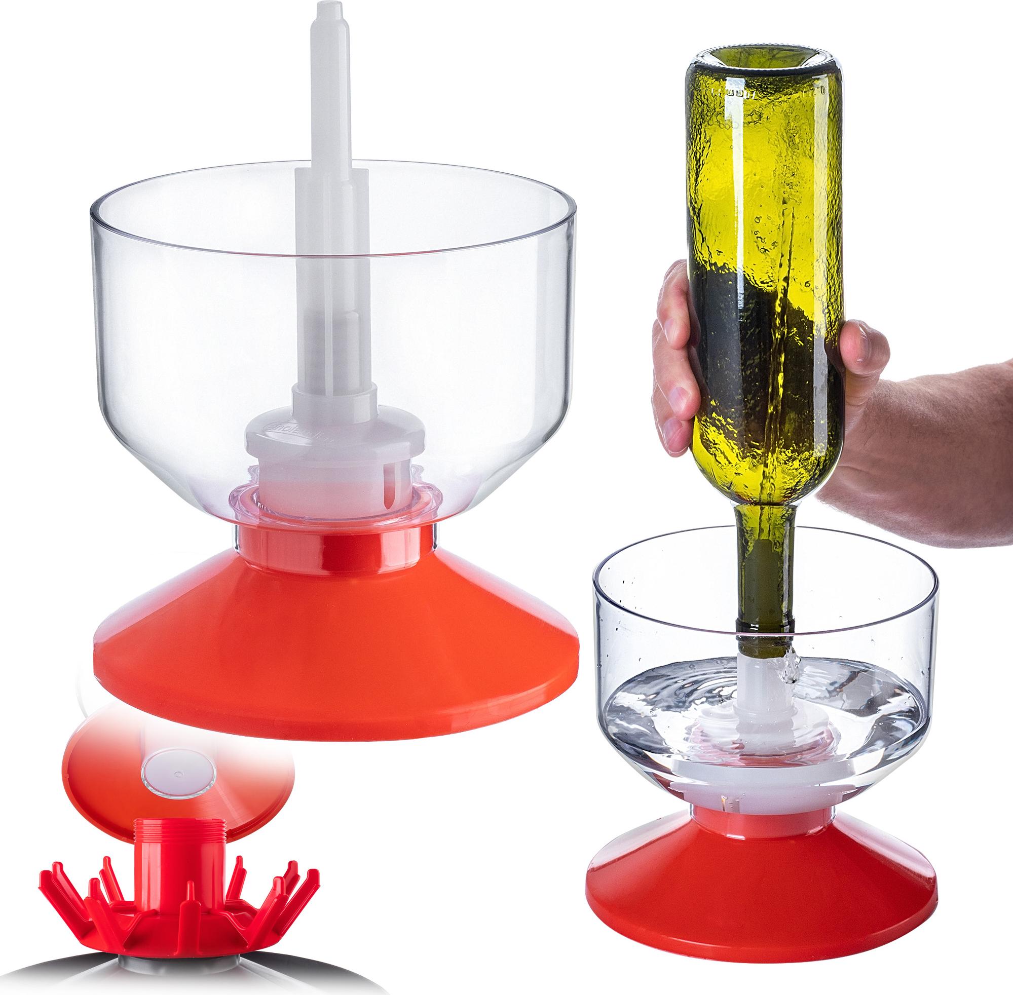 KADAX Flaschenspüler für Glasflaschen, Flaschenreiniger aus Kunststoff zum schnellen Spülen von Weinflaschen, Bierflaschen & Saftflaschen, Flaschenreinigung , 23 x 13 cm