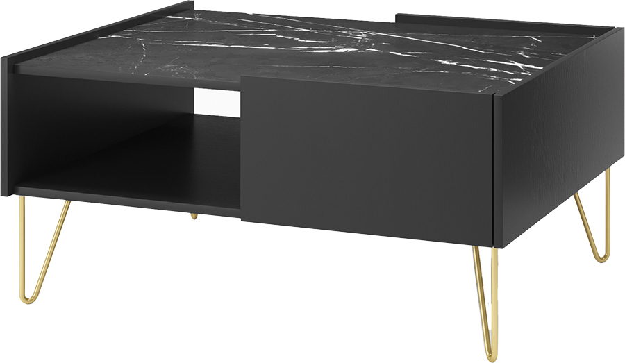 Lomadox Couchtisch in graphit, HERMOSILLO-160, Oberboden in Marmoroptik HARMONY-L-97-CM