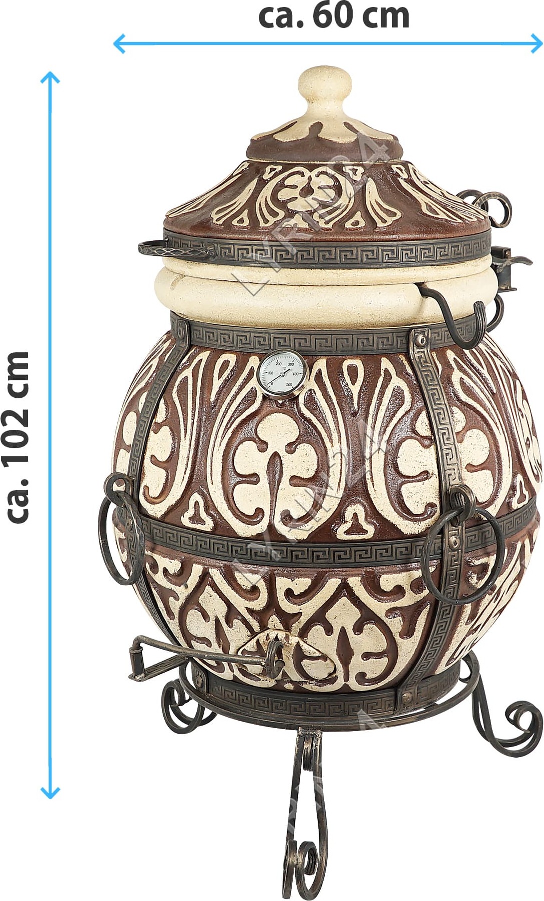 lyrin24 Tandoor Premium Attika, ,Tandoori,Tandyr, BBQ, Smoker, Feinschmecker Ofen, Schamott Ofen, Keramik Ofen 00146