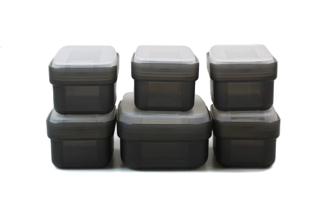 TUPPERWARE Swing Box 175 ml (5) + 350 ml schwarz Vorratshaltung Vorrat Behälter Dose