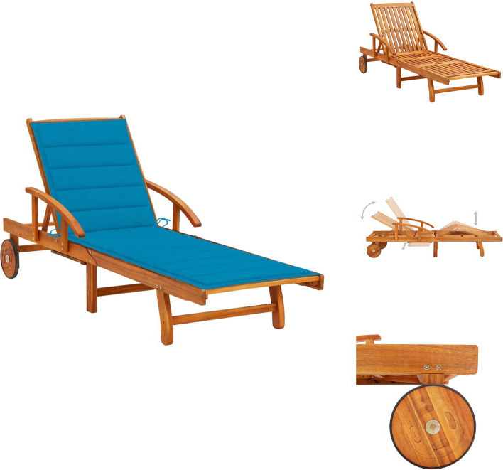 vidaXL Lehátko s vankúšom z masívneho dreva akácie - Lehátka