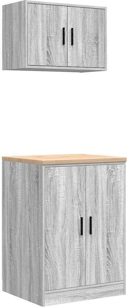 vidaXL Garážové skrine 2 ks Sivá Sonoma materiál na báze dreva