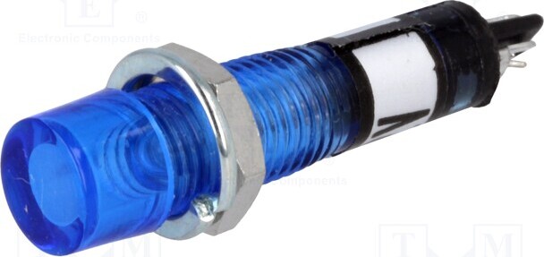 TNE 5x Kontrollleuchte: mit Neonleuchte blau konkav 12VAC Kuntoff Kontrollleuchten m _1GH_NI-2FBL-12V