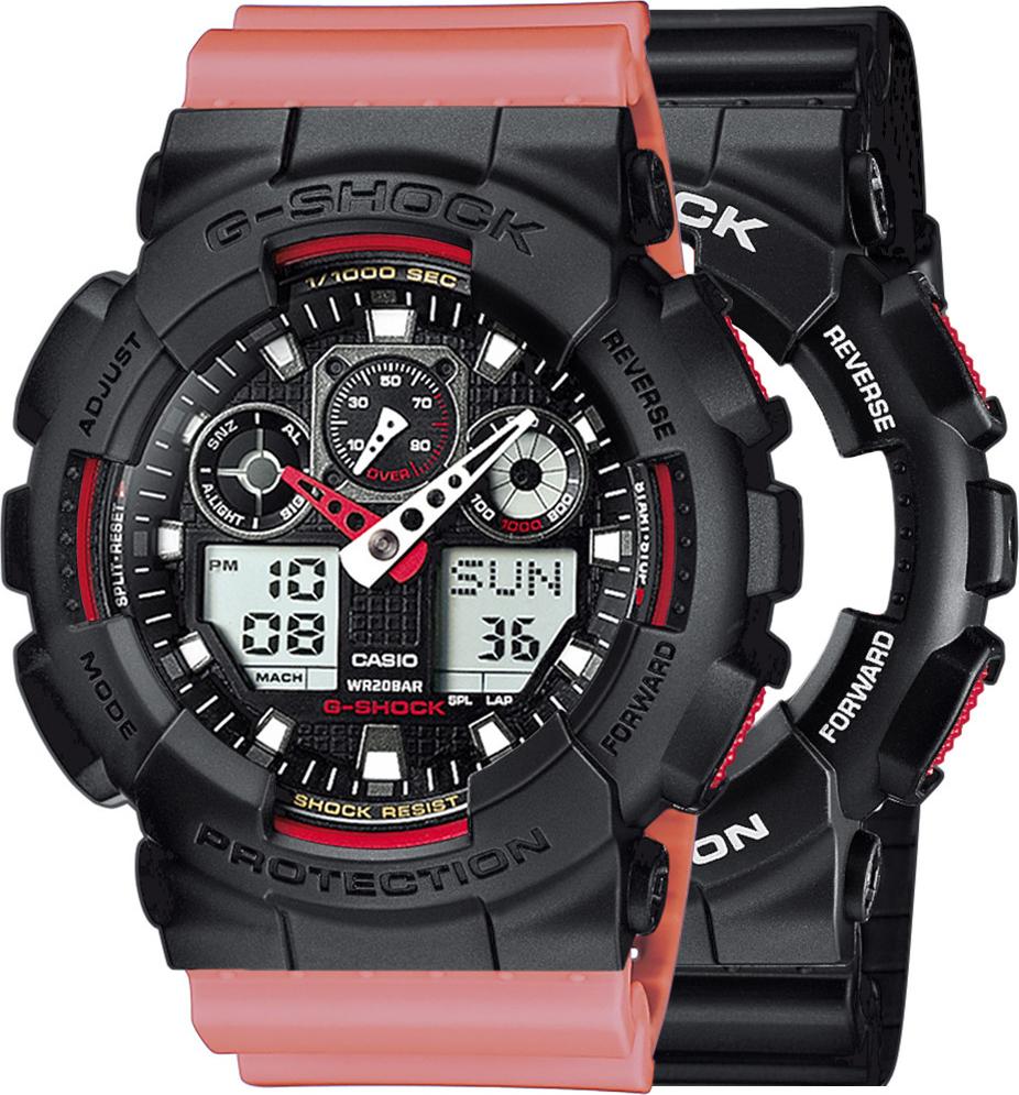 Zegarek Casio G-Shock SET GA-100-1A4ER + BEZEL 10358741 + PASEK 10498150 20BAR