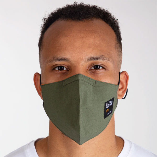 Rouška Alpha Industries Label Face Mask Olive - UNI