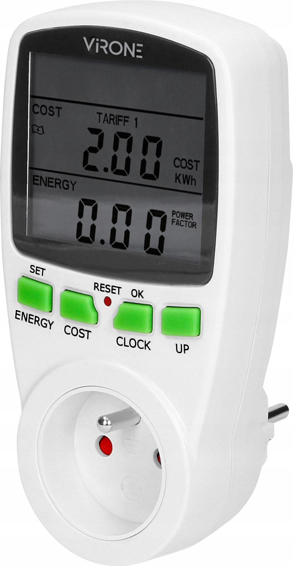 VIRONE Doppeltarif-Wattmeter Mit Lcd-Display Und Batterie - On-Em-1