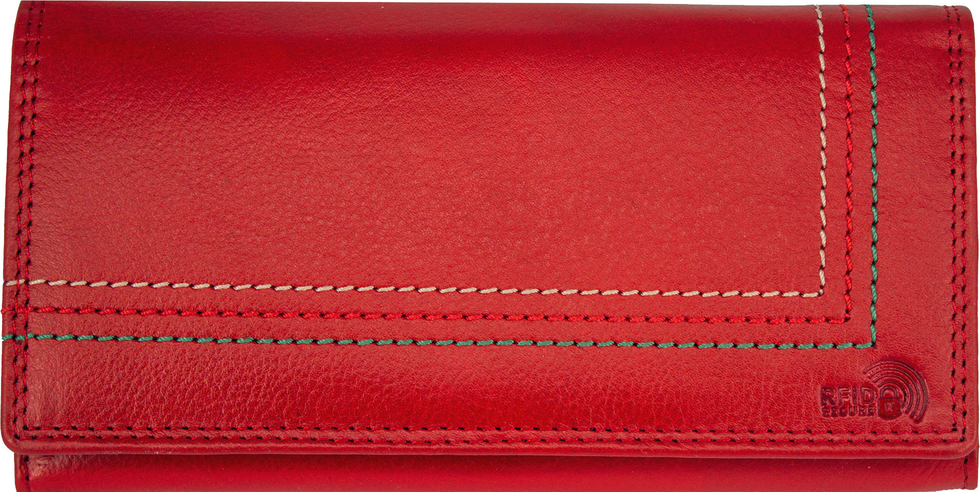 Rundumok Vintage Damen Portemonnaie Groß Geldbörse aus Echtleder - RFID-Schutz, Lederbörse, Rot rot-1063