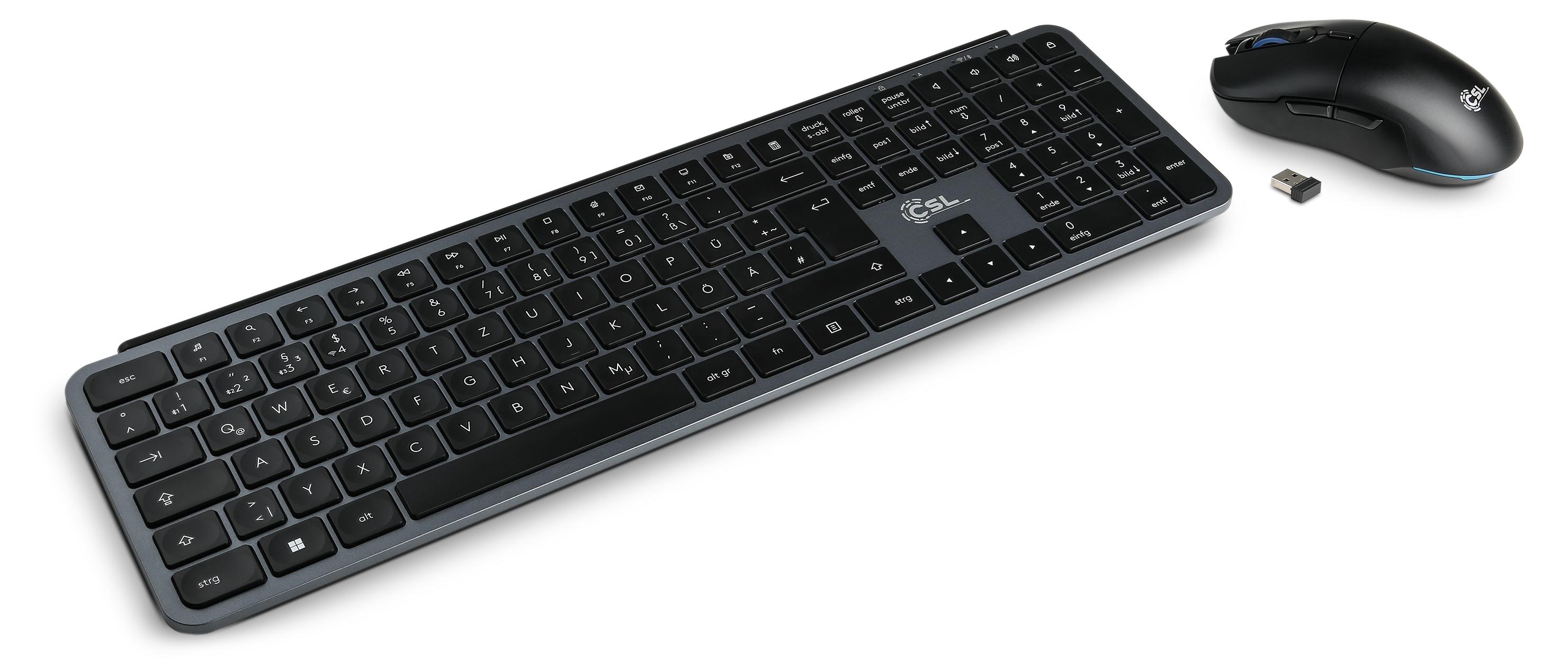 CSL-Computer CSL Logix Pro wireless Tastatur und Maus, schwarz 90077