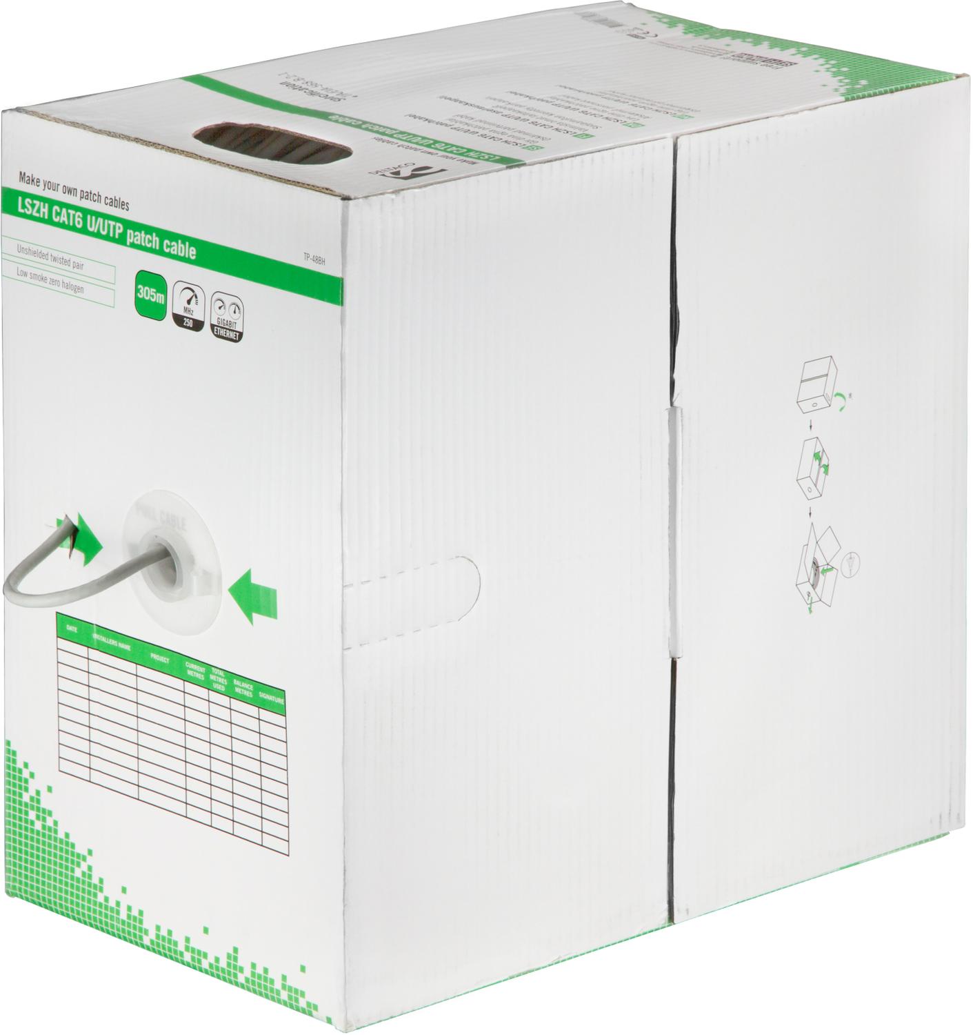 Deltaco TP-48BH, 305 m, Cat6, U/UTP (UTP), Grau