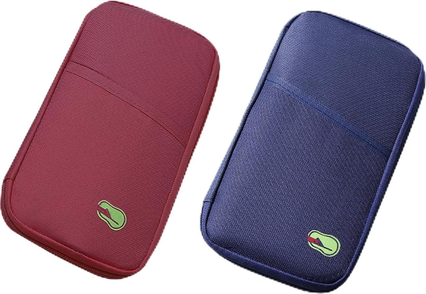 Markenlos Reisepasshalter - Wasserdichter Reisepasshalter mit 9 Fächern - Tragbare Reisetasche - Familien-Reisepasshalter - Langlebige Reisepassbörse für Frauen und Männer