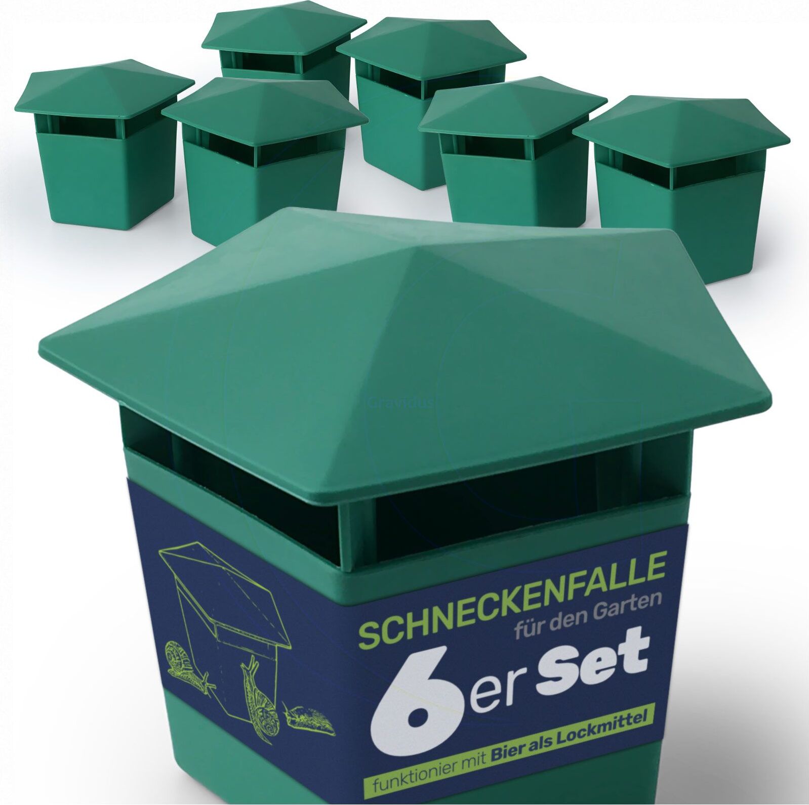 Gravidus Schneckenfalle Set Schneckenschutz Garten, Menge:6 g-14182