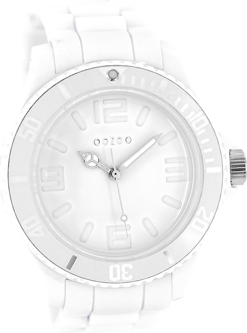 Oozoo Uni náramkové hodinky Vintage Series analógové silikónové biele D2UOC4341A