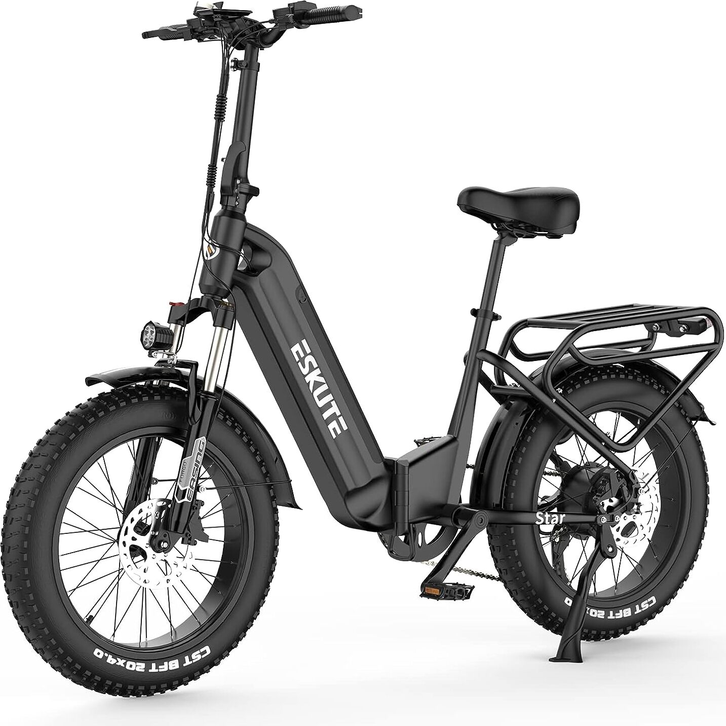 ESKUTE E-Bike Star, LED elektrický skladací bicykel so snímačom krútiaceho momentu a batériou Samsung 36V 25Ah, do 120km, 20 palcový skladací e-bike 25km/h