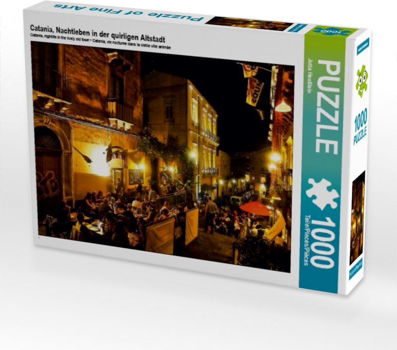 Calvendo Catania, Nachtleben in der quirligen Altstadt 1000 Teile Puzzle quer 640x480mm, Heußlein Jutta; 7418153