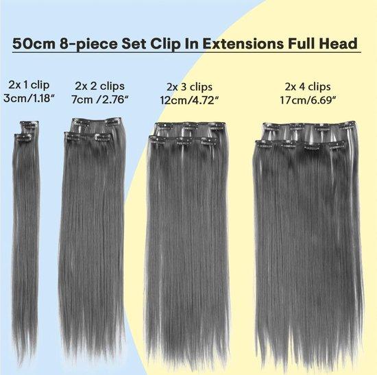 OEM 50cm 8-teilig Set Clip-in Haarextensions Haarstückchen Glatt Lichtblond 2026