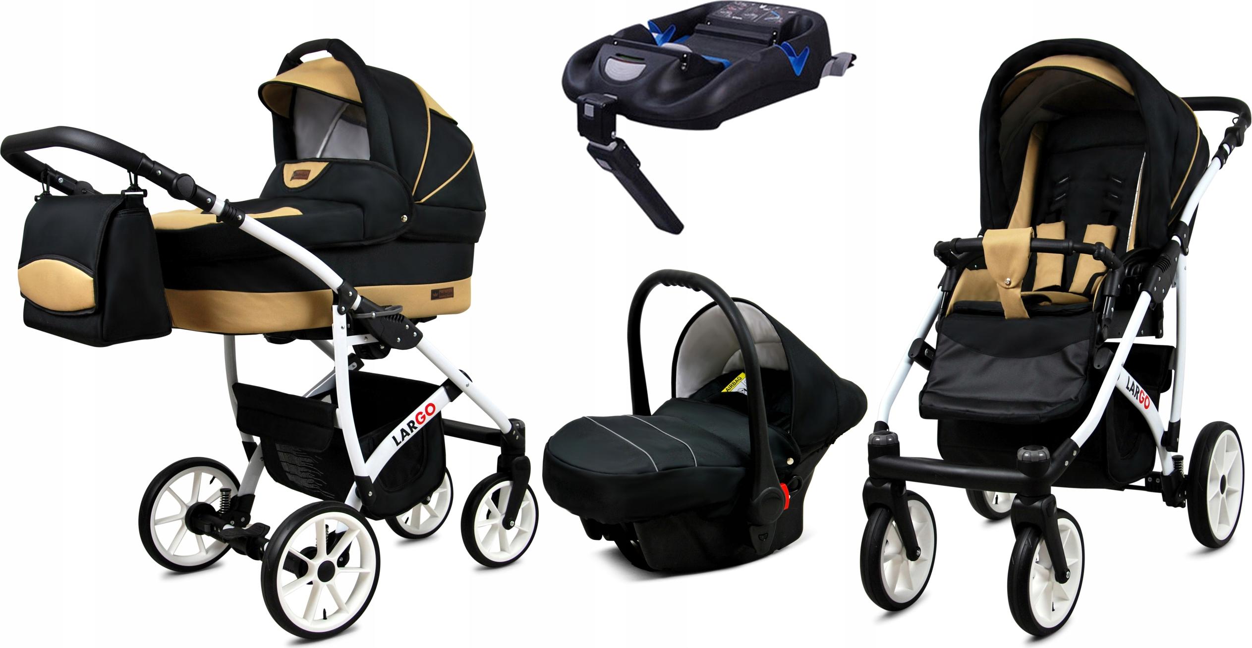 BabyLux Largo | 4in1 Kinderwagen Set | Black Coffe | Kombikinderwagen | Kinderwagenset