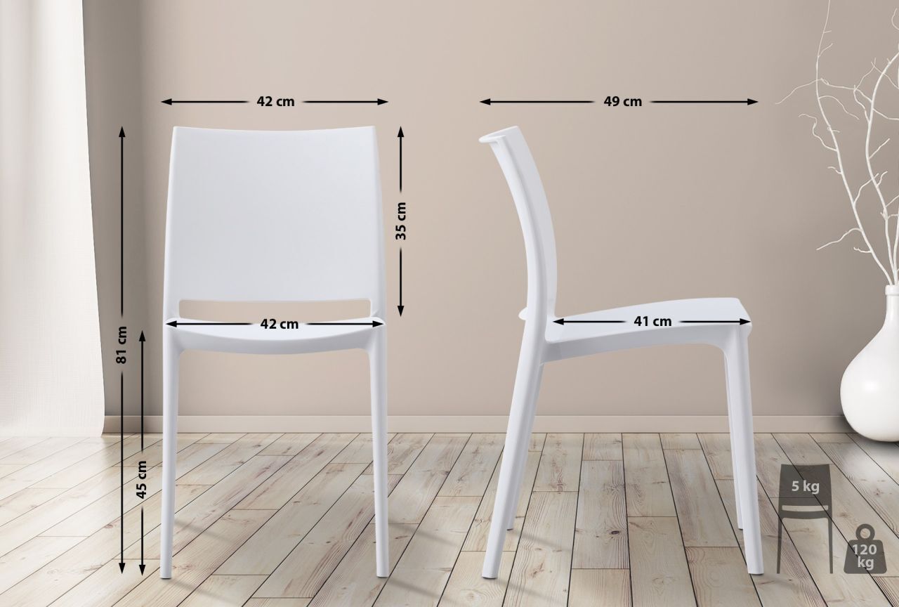 CLP 2er Set Stuhl Meton weiß