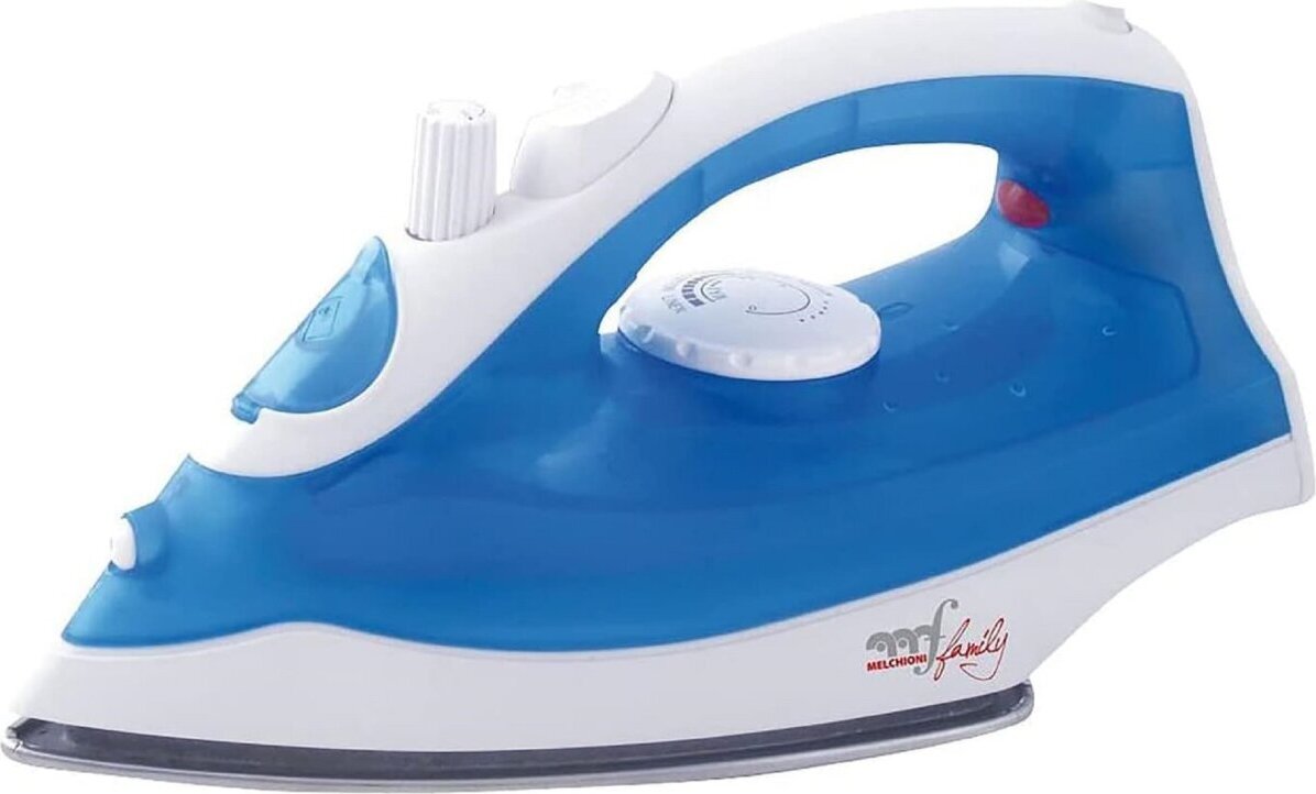 Melchioni 118510025 Bügeleisen Trocken-Bügeleisen Edelstahl-Bügelsohle 1800 W Blau, Weiß
