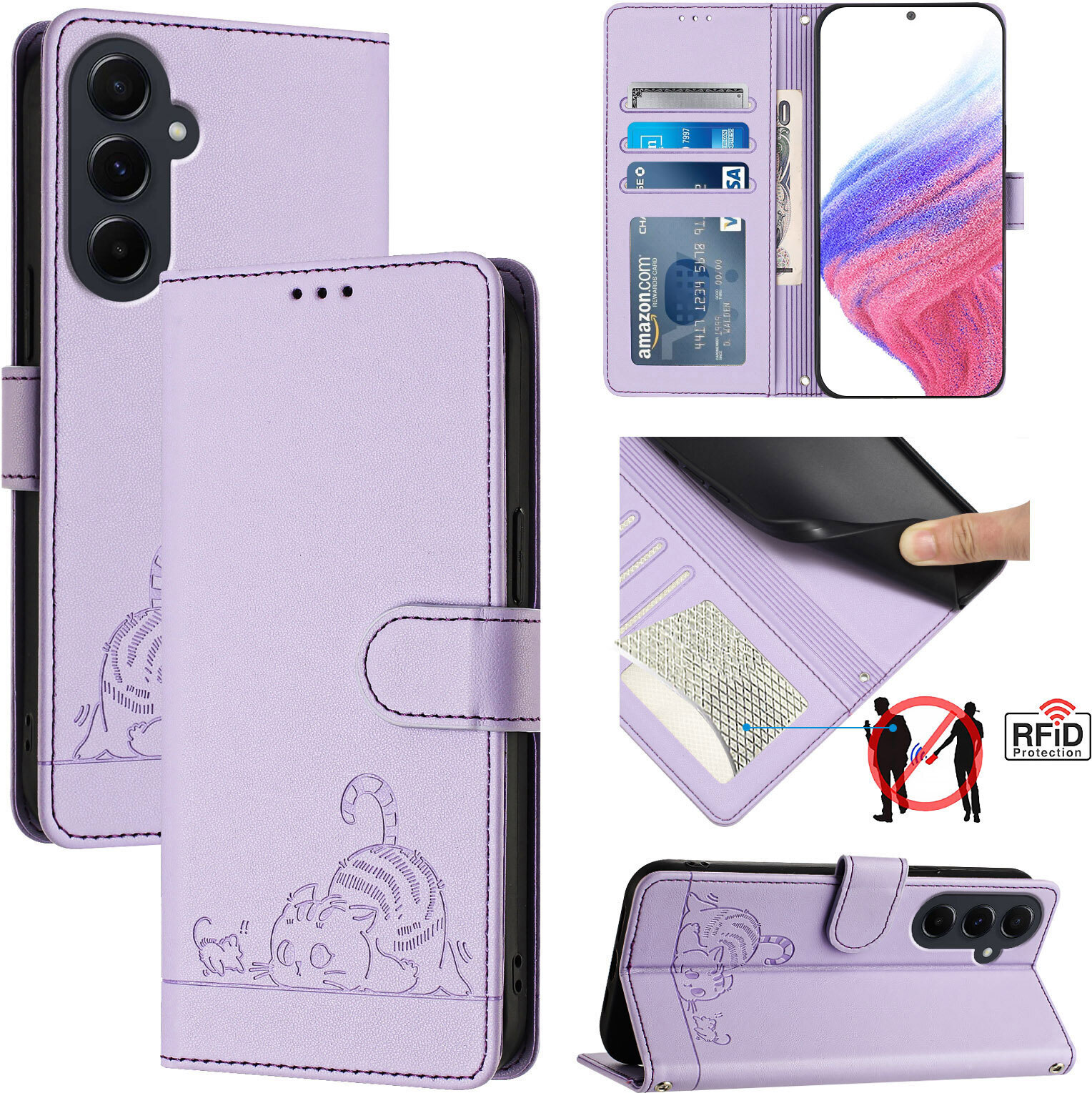 Custodia Portafoglio Con Trifoglio Fortunato Per Xiaomi Redmi 9T 4G – Pelle PU Con Supporto E Slot Per Carte, Grigio