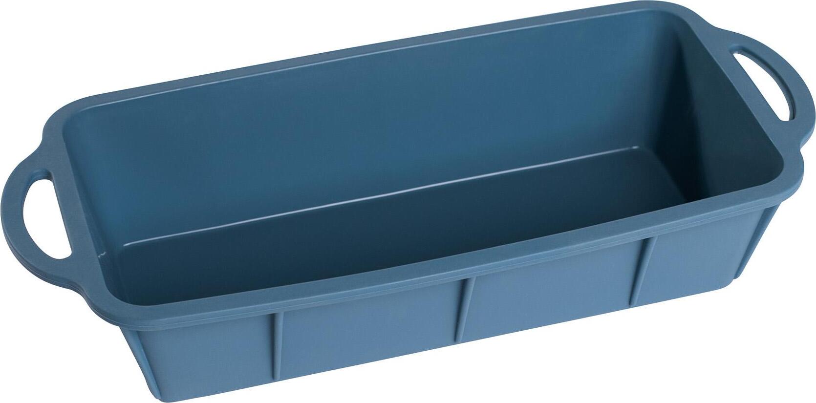 mixcover Silikon Backform Kastenform Backform Kuchenform Brotbackform Königskuchenform mit Anihaftbeschichtung, Länge ca. 30,5 cm, glatt, blau