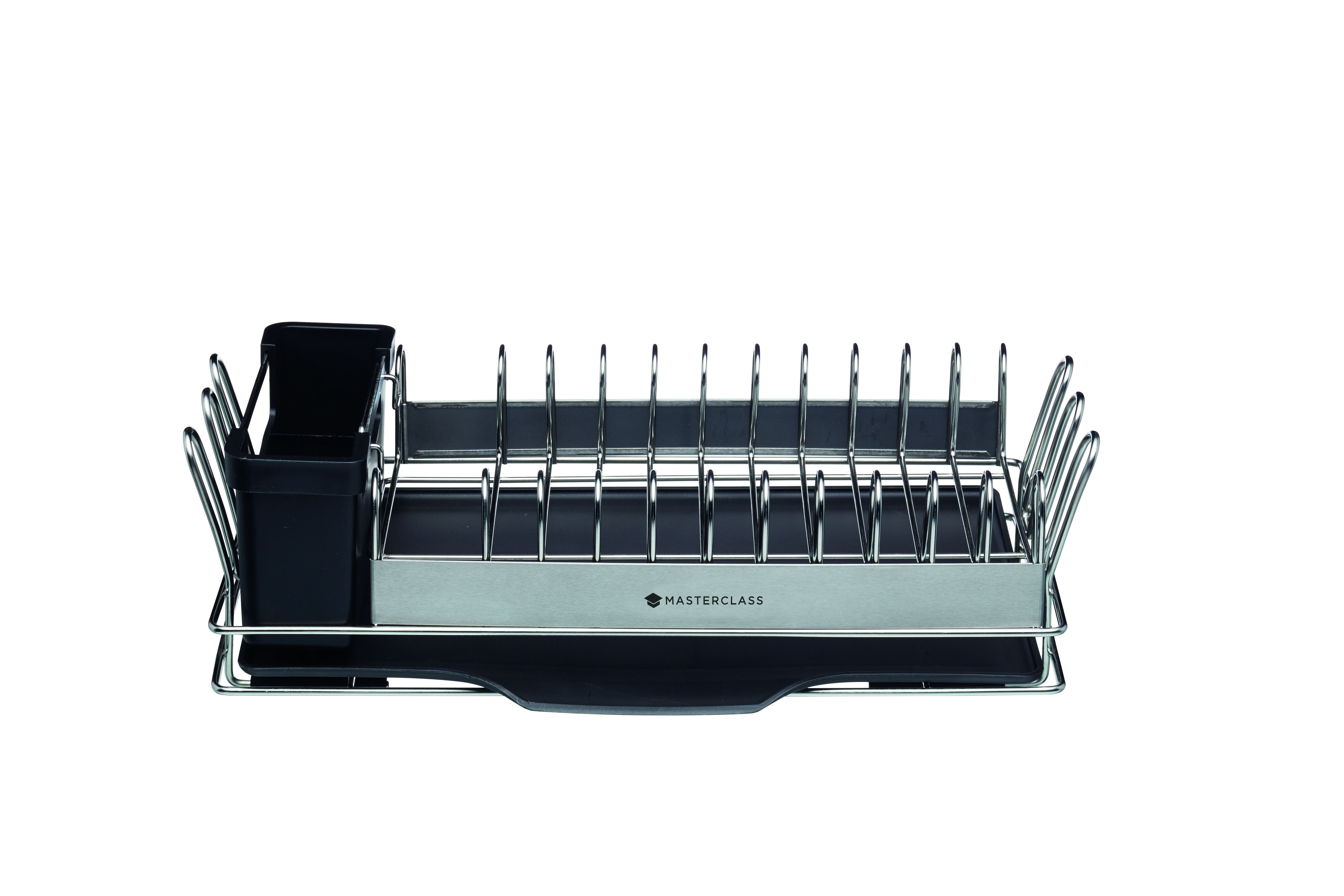MasterClass Kleine horizontale Abtropfschale de Edelstahl, 41 x 22 x 13 cm, Schwarz / Silber MCDISHCOMP