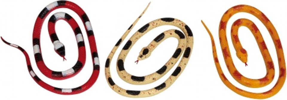 Ravensden 3 Schlangen 95cm, rot + beige + orange Schlange Spieltiere Kriechtiere Reptil Tiere R 13